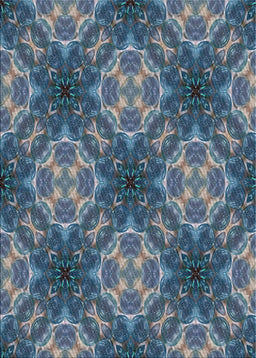Patterned Dark Blue Grey Blue Novelty Rug, pat1611