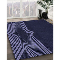 Patterned Deep Periwinkle Purple Rug, pat1612blu