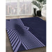 Patterned Deep Periwinkle Purple Rug in Family Room, pat1612blu