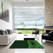 Machine Washable Transitional Green Rug in a Kitchen, wshpat1612grn