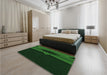 Patterned Green Rug in a Bedroom, pat1612grn