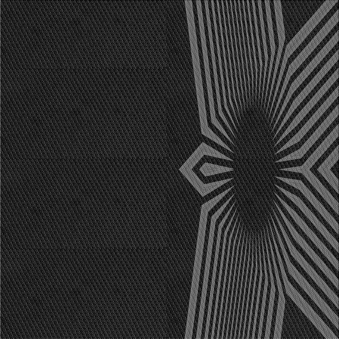 Round Patterned Black Rug, pat1612gry