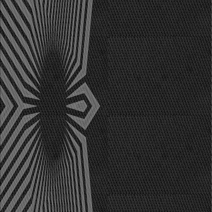 Machine Washable Transitional Black Rug, wshpat1612gry