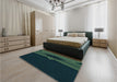 Patterned Black Rug in a Bedroom, pat1612lblu