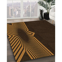 Patterned Saddle Brown Rug, pat1612org