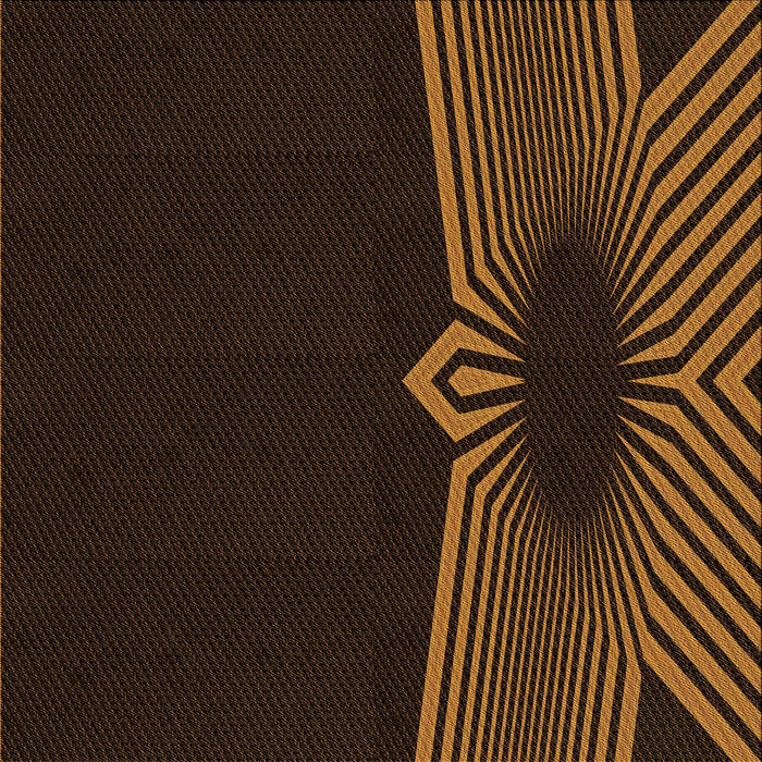 Round Patterned Saddle Brown Rug, pat1612org