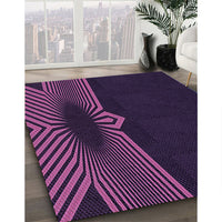 Patterned Deep Purple Rug, pat1612pur