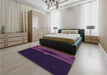 Patterned Deep Purple Rug in a Bedroom, pat1612pur