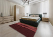 Patterned Chocolate Brown Rug in a Bedroom, pat1612rd