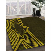 Patterned Oak Brown Rug, pat1612yw