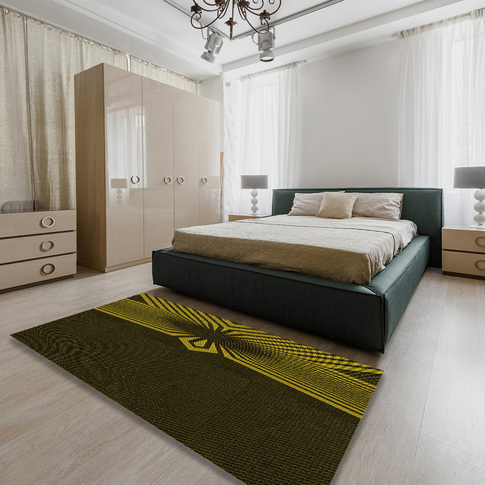 Patterned Oak Brown Rug in a Bedroom, pat1612yw