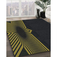 Patterned Black Novelty Rug, pat1612