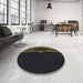 Round Patterned Black Novelty Rug in a Office, pat1612