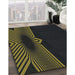 Patterned Black Novelty Rug in Family Room, pat1612