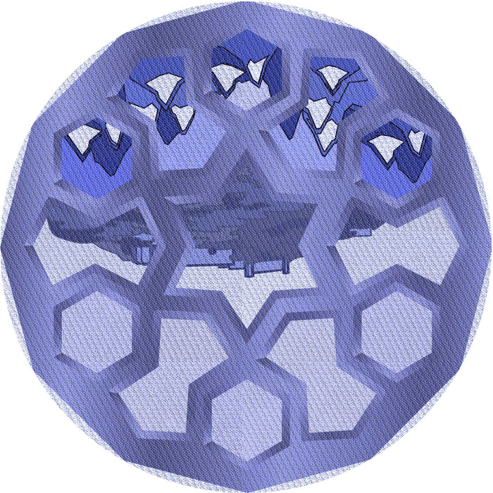 Square Patterned Blue Rug, pat1613blu