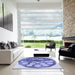 Square Patterned Blue Rug in a Living Room, pat1613blu