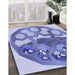 Patterned Blue Rug in Family Room, pat1613blu