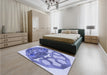 Patterned Blue Rug in a Bedroom, pat1613blu
