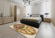 Patterned Light Brown Rug in a Bedroom, pat1613brn