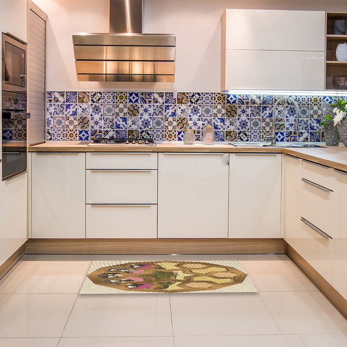 Patterned Light Brown Rug in a Kitchen, pat1613brn