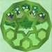 Round Patterned Dark Lime Green Rug, pat1613grn