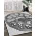 Patterned Silver Gray Rug in Family Room, pat1613gry