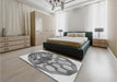 Patterned Silver Gray Rug in a Bedroom, pat1613gry