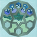 Round Patterned Tiffany Blue Rug, pat1613lblu