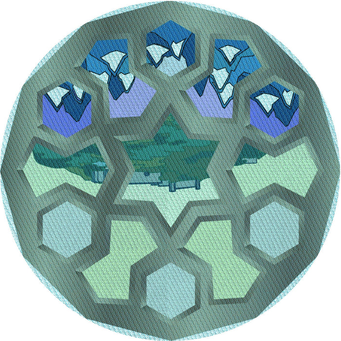 Square Patterned Tiffany Blue Rug, pat1613lblu