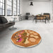 Round Patterned Mahogany Brown Rug in a Office, pat1613org