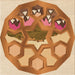Round Patterned Mahogany Brown Rug, pat1613org