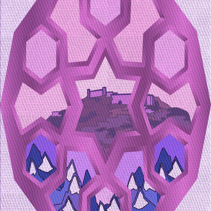 Patterned Pastel Purple Pink Rug, pat1613pur