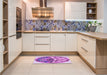 Patterned Pastel Purple Pink Rug in a Kitchen, pat1613pur
