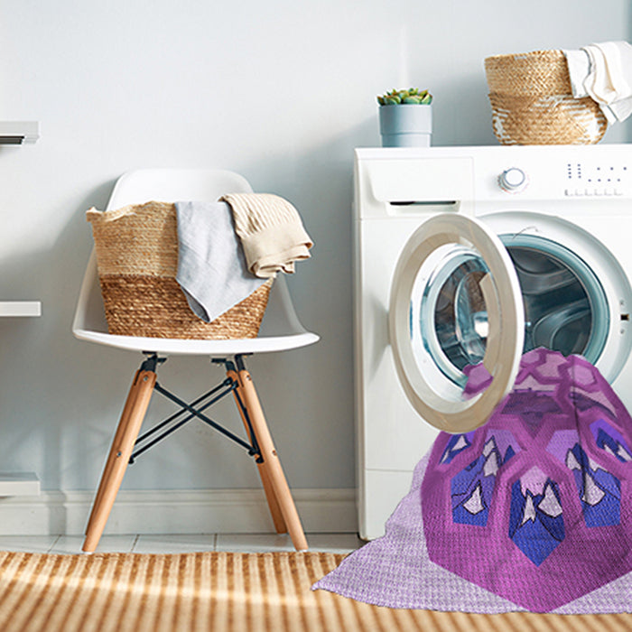 Machine Washable Transitional Pastel Purple Pink Rug in a Washing Machine, wshpat1613pur
