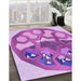 Patterned Pastel Purple Pink Rug in Family Room, pat1613pur