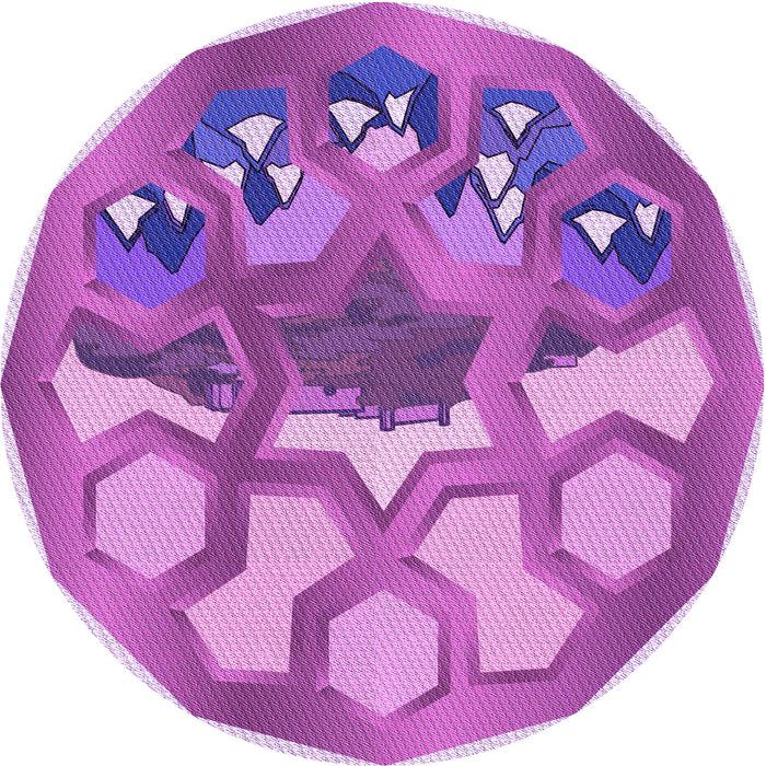 Square Patterned Pastel Purple Pink Rug, pat1613pur