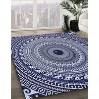 Patterned Blue Rug, pat1614blu