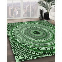 Patterned Pastel Green Rug, pat1614grn