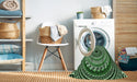 Machine Washable Transitional Pastel Green Rug in a Washing Machine, wshpat1614grn