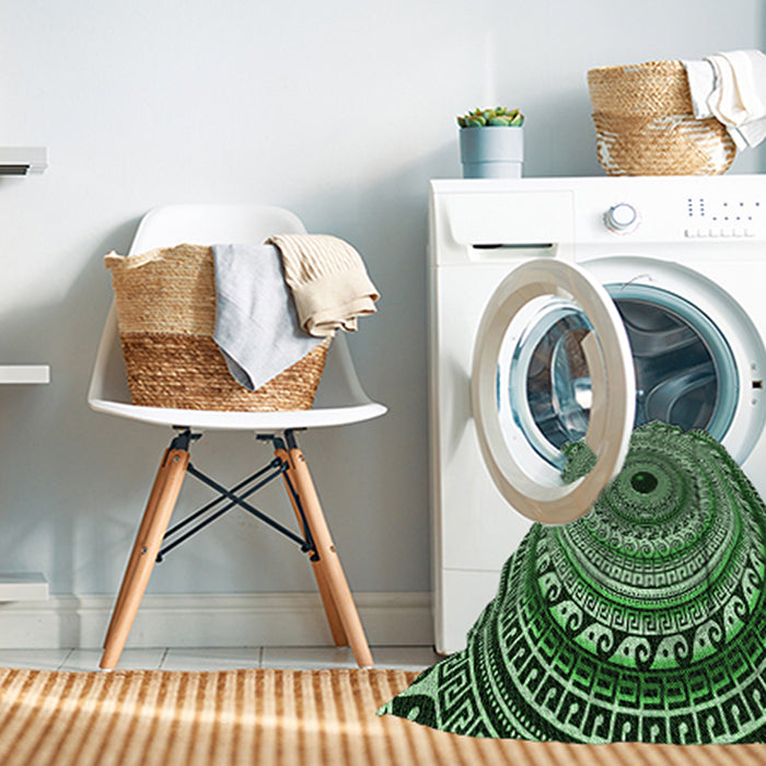 Machine Washable Transitional Pastel Green Rug in a Washing Machine, wshpat1614grn