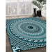 Machine Washable Transitional Deep Teal Green Rug in a Family Room, wshpat1614lblu