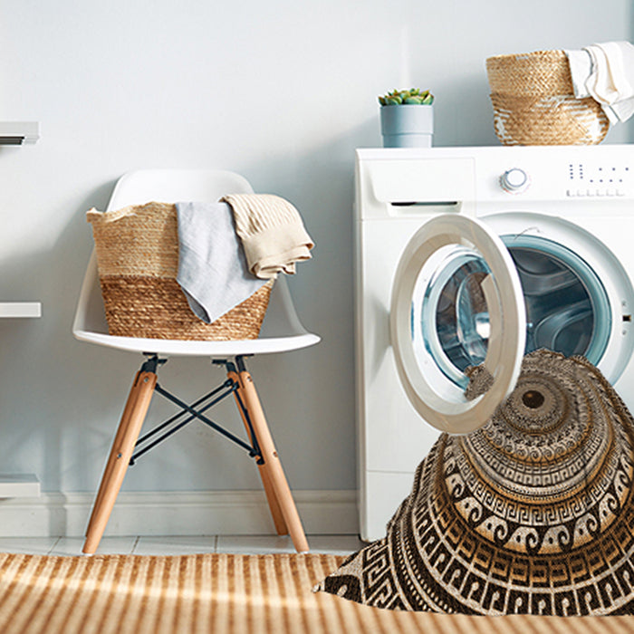 Machine Washable Transitional Night Red Rug in a Washing Machine, wshpat1614org