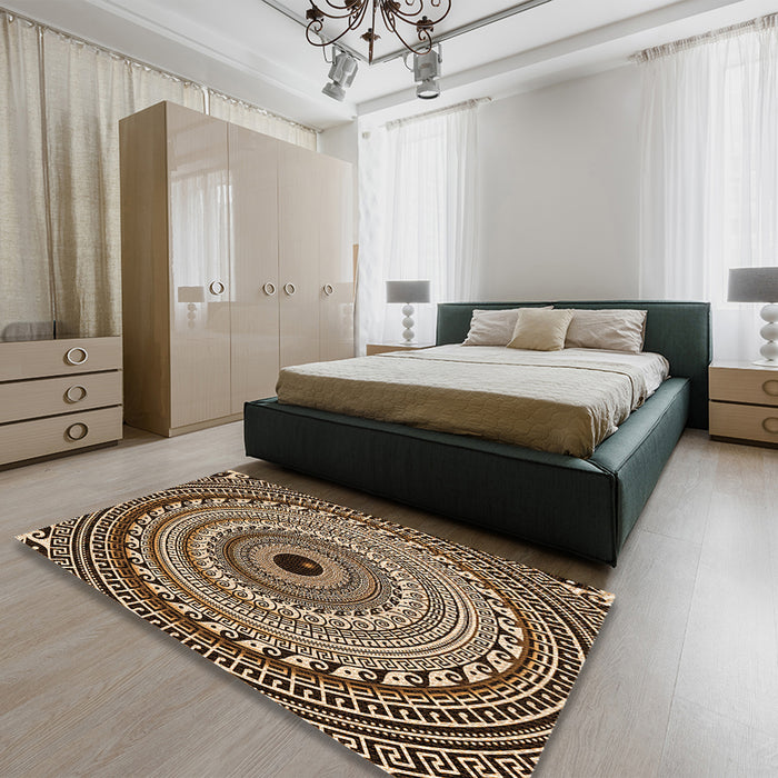 Patterned Red Rug in a Bedroom, pat1614org