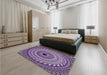 Patterned Dark Purple Rug in a Bedroom, pat1614pur