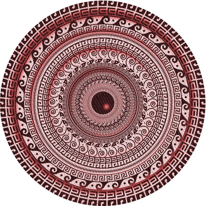 Square Machine Washable Transitional Pink Daisy Pink Rug in a Living Room, wshpat1614rd