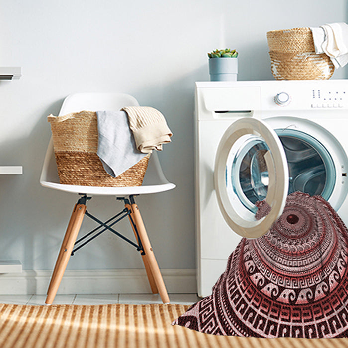 Machine Washable Transitional Pink Daisy Pink Rug in a Washing Machine, wshpat1615rd