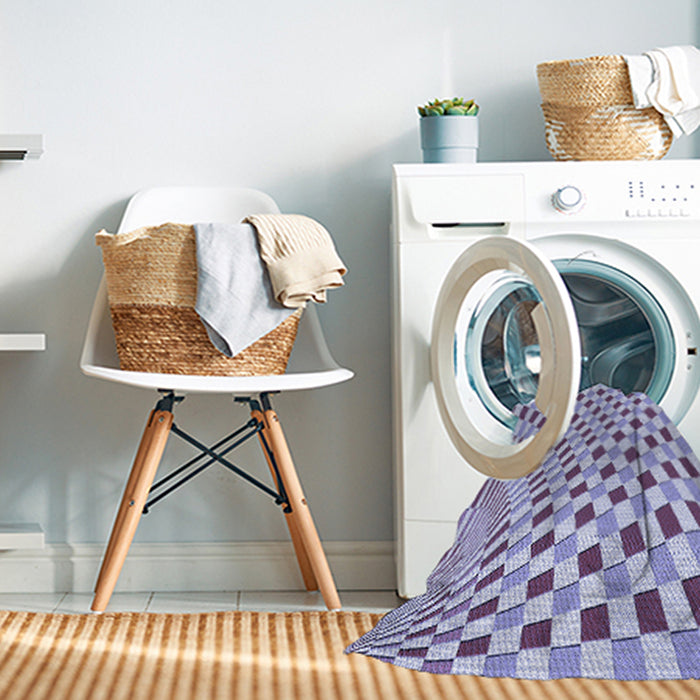 Machine Washable Transitional Purple Sage Bush Purple Rug in a Washing Machine, wshpat1616blu