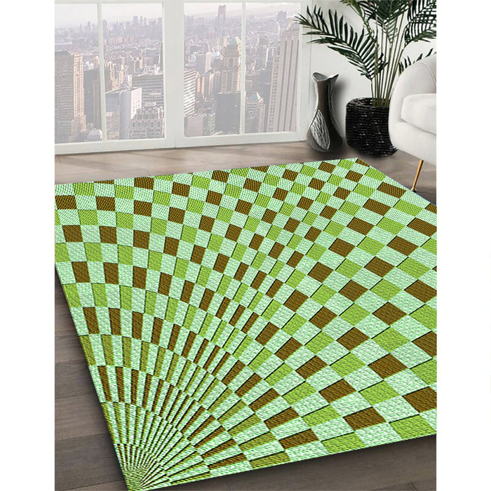 Machine Washable Transitional Light Green Rug in a Family Room, wshpat1616grn