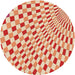 Square Machine Washable Transitional Orange Red Orange Rug in a Living Room, wshpat1616org