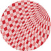 Square Machine Washable Transitional Deep Rose Pink Rug in a Living Room, wshpat1616rd
